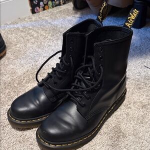Dr. Martens Black Leather Combat Boots